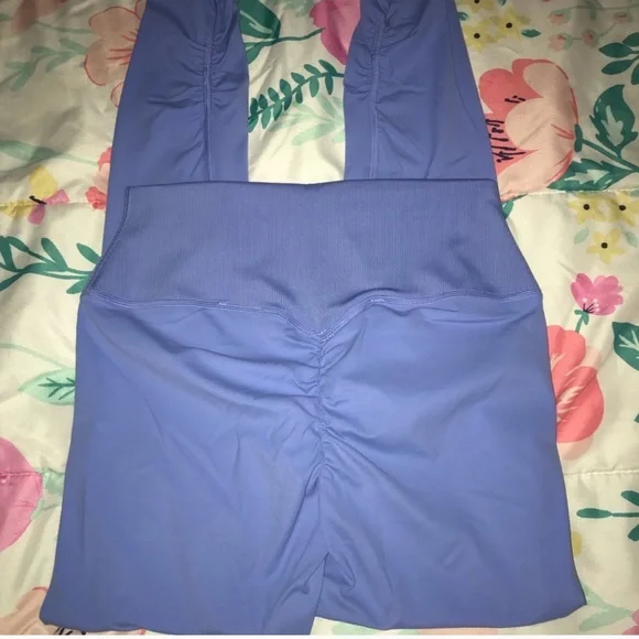 Whitney Simmons rib waist leggings in intense beautiful blue. - Picture 4 of 4